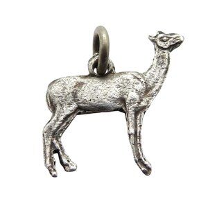 Vintage 900 Silver Deer Doe or Antelope Animal Bracelet Charm